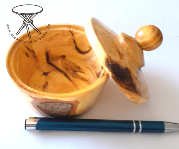 Ahorn Dose mit Baumkante / handgedrechselt – Bild 2
