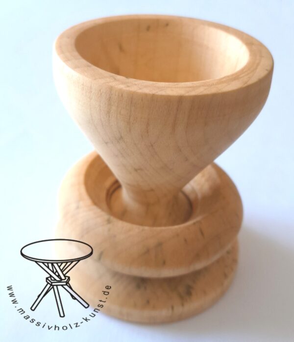 Eierbecher mit Ring aus Ahornholz / handgedrechselt – Bild 2